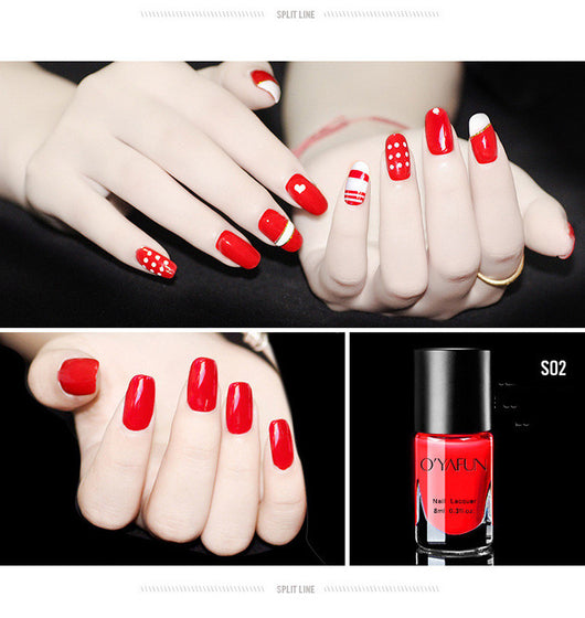 Esmalte de Uñas Ouyafei Secado Rápido, Larga Duración y Pelable con Brillos - Image 2