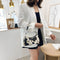 Bolso de Hombro Versátil con Estampado de Vaca