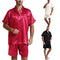 Pijama Hombre Conjunto Completo Colores Sólidos Confort Hogar