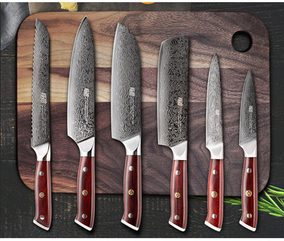 Juego de 6 Cuchillos Damasco Profesional Chef - Image 9