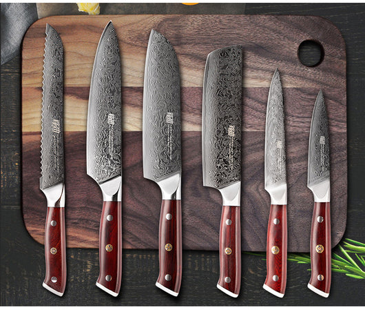 Juego de 6 Cuchillos Damasco Profesional Chef - Image 9