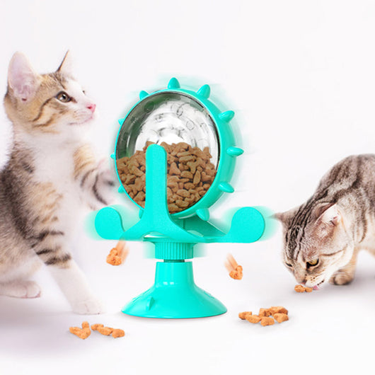 Juguete Interactivo para Gatos con Dispensador de Alimento y Molino Giratorio - Image 2