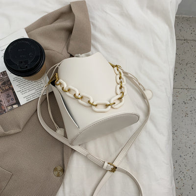 Bolso de Cadena Retro Elegante - Bandolera Bucket Bag Minimalista