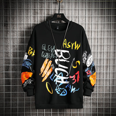 sweatshirt, crewneck sweatshirt, black, white, yellow, streetwear, hip hop, casual - Image 12