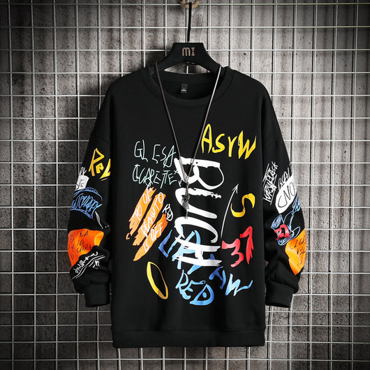 sweatshirt, crewneck sweatshirt, black, white, yellow, streetwear, hip hop, casual - Image 3