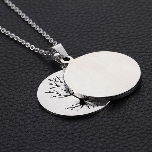 Aretes Colgantes Dobles Árbol de la Vida en Acero Titanio - Image 6