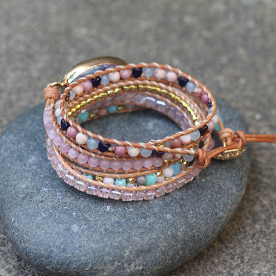 Pulsera de Cuero Trenzado Turquesa con Envolvente Ajustable - Image 8