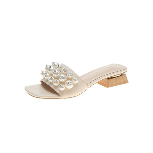 Sandalias de Tacón Grueso con Cristales y Perlas para Mujer - Image 15