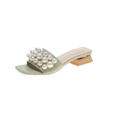 Sandalias de Tacón Grueso con Cristales y Perlas para Mujer - Image 14