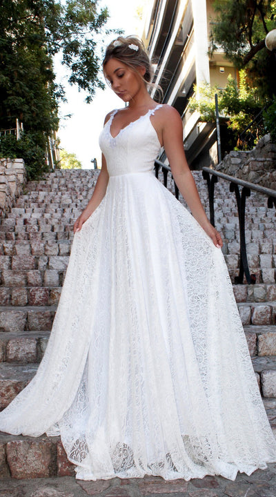 Vestido Escote V con Encaje y Tirantes - Image 5