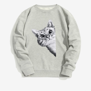 Sudadera Hip-Hop Cuello Redondo con Gato Boxeador - Estilo Urbano Velvetón - Image 4