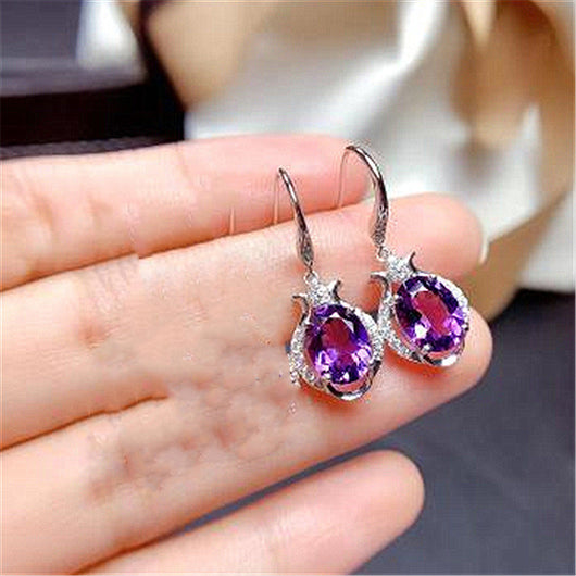 Aretes de Cristal Diamante Púrpura y Rojo - Diseño Coreano Inspirado en Austriaco - Image 10