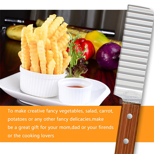 Cortador de Papas Profesional Acero Inoxidable - Herramienta de Corte Ondulado para Verduras - Image 3