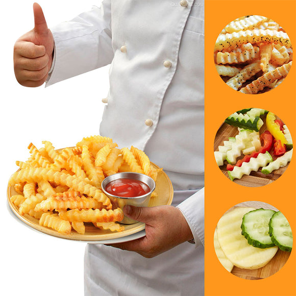 Cortador de Papas Profesional Acero Inoxidable - Herramienta de Corte Ondulado para Verduras