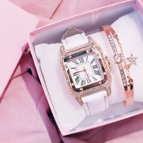 Reloj de Cuarzo Elegante con Esfera Cuadrada y Correa Ajustable