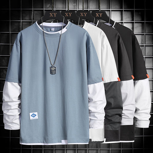 Camiseta Manga Larga Hombre Suelta Cómoda - Image 13