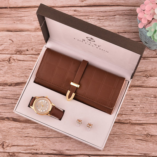 Set de 3 Piezas: Reloj, Billetera y Aretes para Mujer - Image 12
