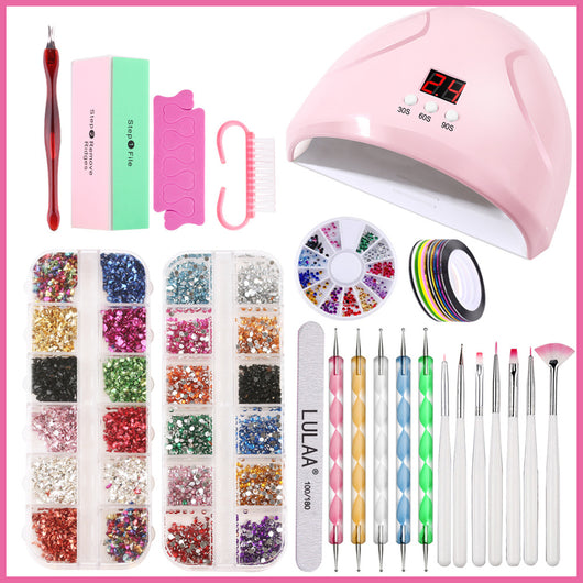 Kit Completo de Lámpara UV LED con Stickers y Herramientas para Diseño de Uñas - Image 11
