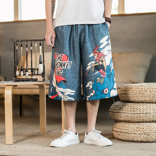 Shorts Rectos Anchos de Cinco Puntos para Hombre - Image 2