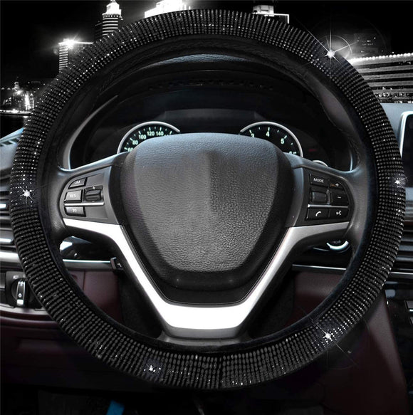 Funda de Volante con Cristales Rhinestone - Diseño Artesanal Elegante