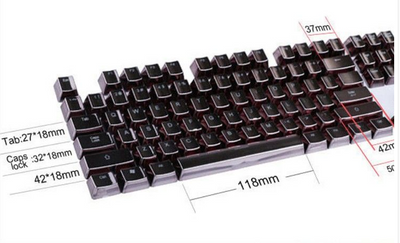 Keycaps Mecánicos PBT Retroiluminados Rojo Metálico - 12 Teclas Inyección Doble - Image 9