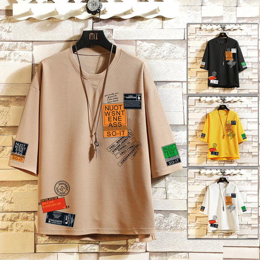 Camiseta Estampada Cuello Redondo Manga Corta Hombre