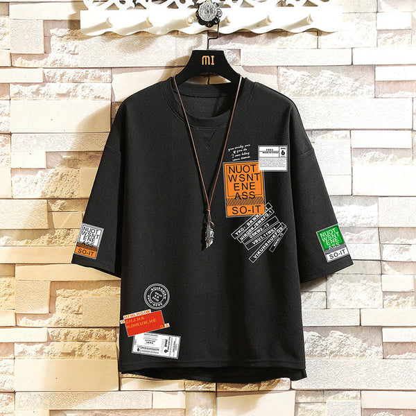 Camiseta Estampada Cuello Redondo Manga Corta Hombre