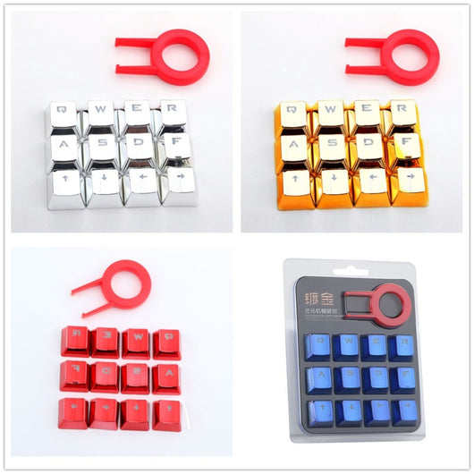 Keycaps Mecánicos PBT Retroiluminados Rojo Metálico - 12 Teclas Inyección Doble - Image 13