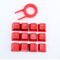Keycaps Mecánicos PBT Retroiluminados Rojo Metálico - 12 Teclas Inyección Doble