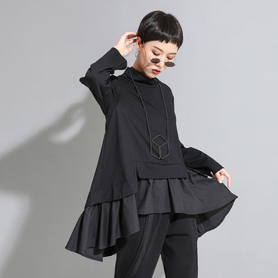 Blusa Mujer Cuello Fruncido Manga Larga Tono Oscuro - Image 11