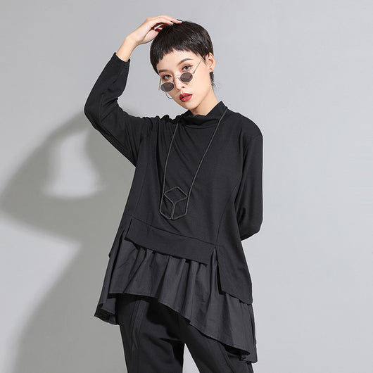 Blusa Mujer Cuello Fruncido Manga Larga Tono Oscuro - Image 5