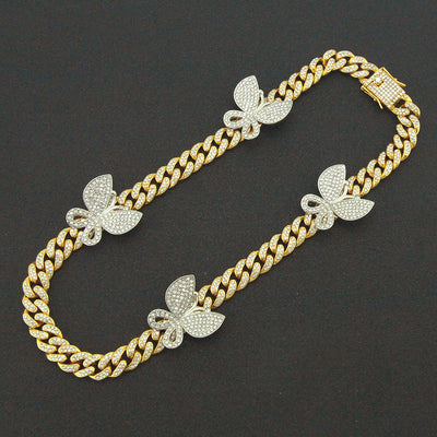 Pulsera Cubana con Mariposa de Cristales Brillantes - Image 7