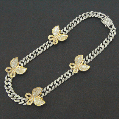 Pulsera Cubana con Mariposa de Cristales Brillantes - Image 9