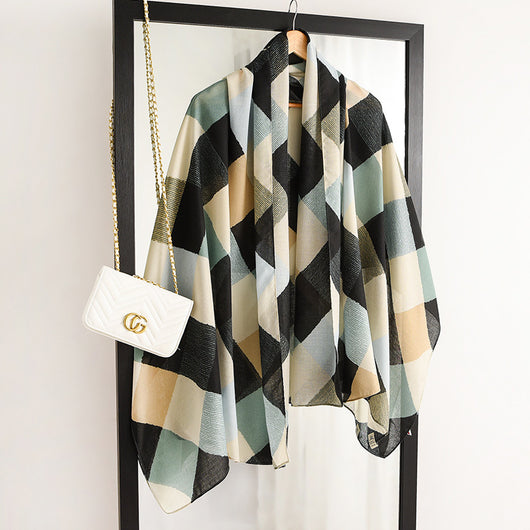 Bufanda Retro Francesa para Mujer Invierno Algodón Lino Grueso - Image 3