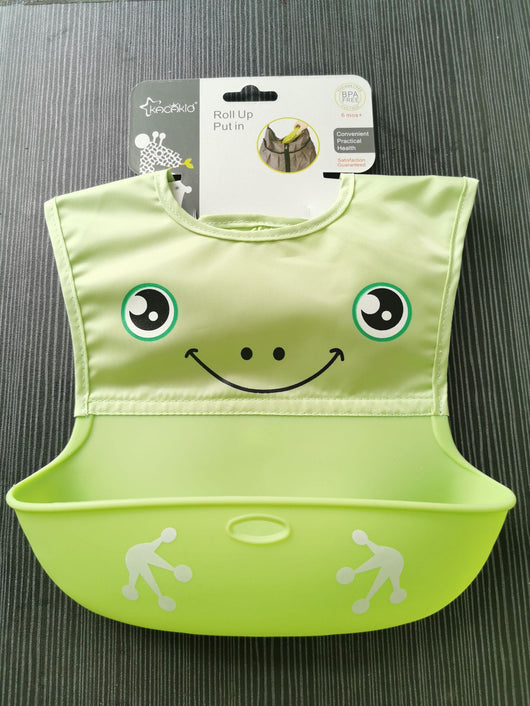 Babero de Silicona para Bebé Impermeable y Fácil de Limpiar