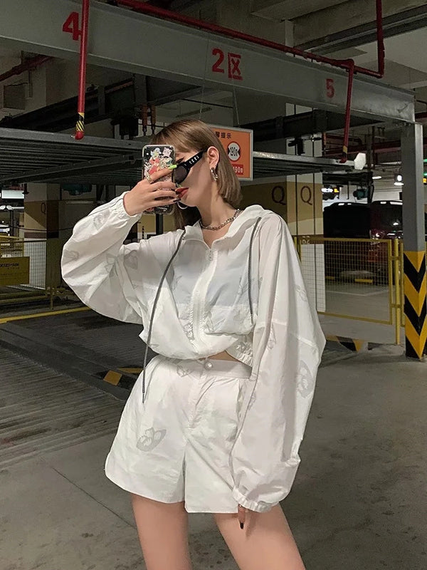 Conjunto Deportivo Mujer con Estampado Reflectante Mariposa y Sudadera