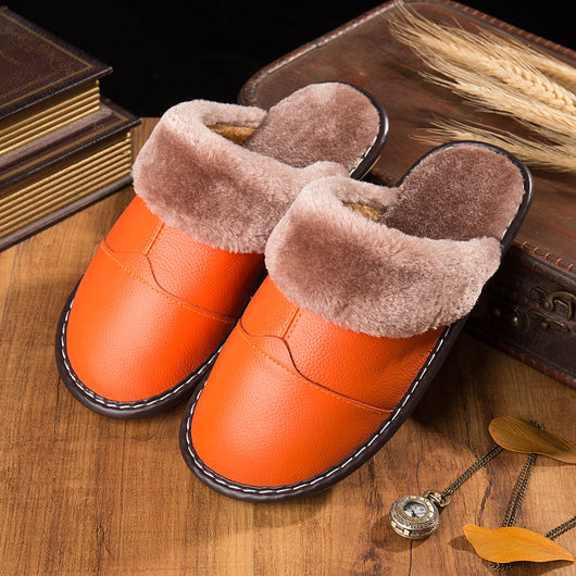 Pantuflas de Cuero Cálidas Antideslizantes para Casa - Image 3