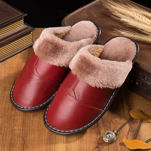 Pantuflas de Cuero Cálidas Antideslizantes para Casa - Image 4