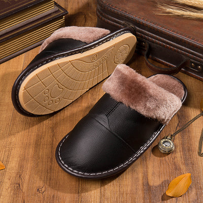 Pantuflas de Cuero Cálidas Antideslizantes para Casa - Image 5