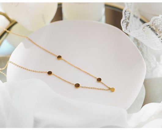 Collar de Clavícula con Cinco Círculos Delicados para Mujer - Image 9
