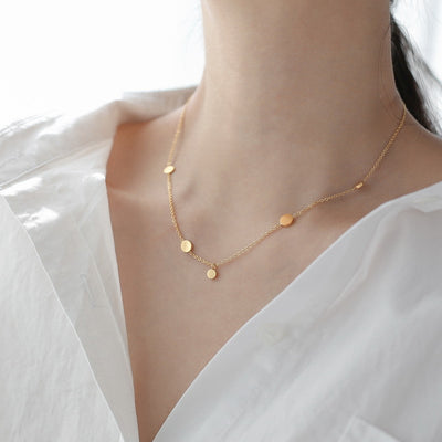 Collar de Clavícula con Cinco Círculos Delicados para Mujer