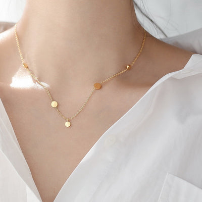 Collar de Clavícula con Cinco Círculos Delicados para Mujer - Image 5