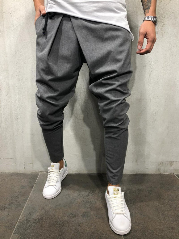 Pantalones Casuales Hombre con Cintura Ajustable y Tobillo Entallado