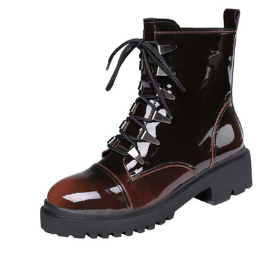 Botas Martin Retro Punta Redonda para Mujer - Otoño e Invierno - Image 3