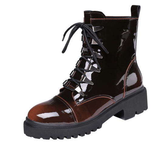 Botas Martin Retro Punta Redonda para Mujer - Otoño e Invierno - Image 3