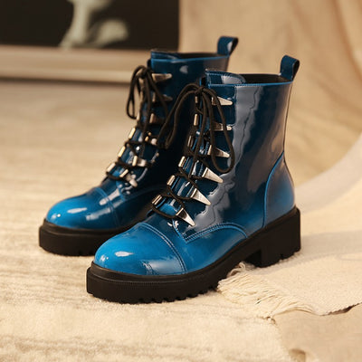Botas Martin Retro Punta Redonda para Mujer - Otoño e Invierno - Image 6