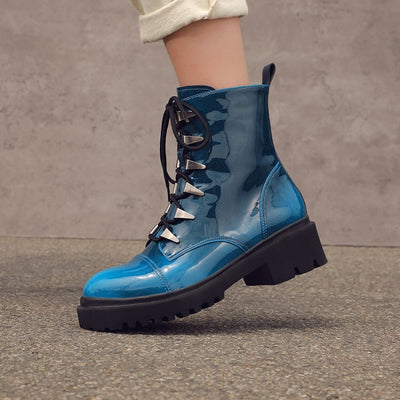 Botas Martin Retro Punta Redonda para Mujer - Otoño e Invierno - Image 7