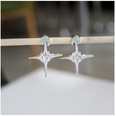 Aretes de Plata 925 Diseño Estrella Cruz - Estilo Europeo y Americano - Image 8