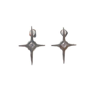 Aretes de Plata 925 Diseño Estrella Cruz - Estilo Europeo y Americano - Image 2