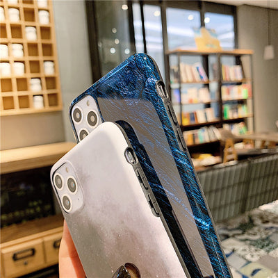 Funda Celular Mármol Azul Profundo Universo Creativo Cielo Estrellado